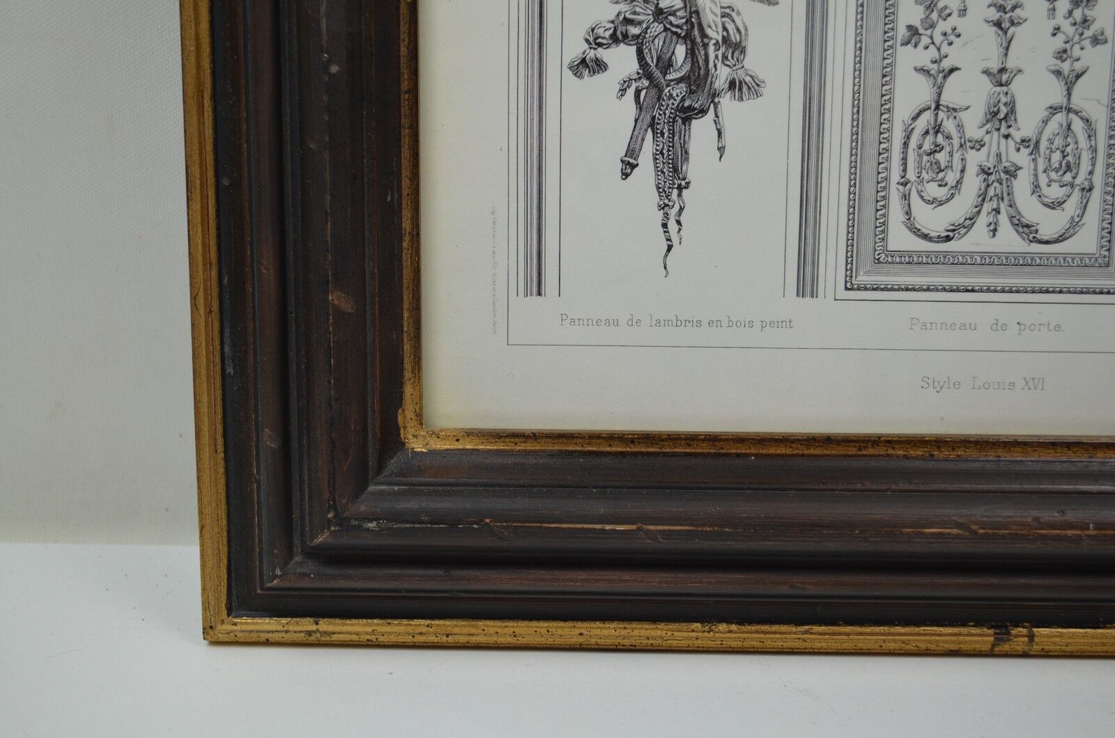 Room framed under glass "architecture and sculpture Louis XVI"