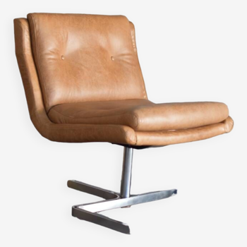 Fauteuil en cuir de Raphael Raffel pour Apelbaum - France 1970