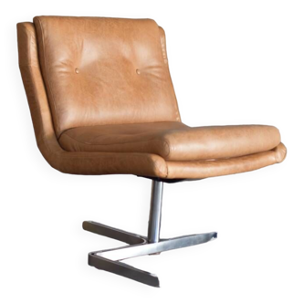 Fauteuil en cuir de Raphael Raffel pour Apelbaum - France 1970