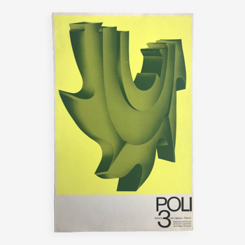 Jacques POLI, Galerie 3, 1972. Original silkscreen poster