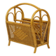 Vintage Boho Bamboo Rattan Magazine Rack 80s