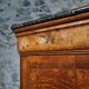 Antique French commode in elm with a marble top, 19th century (circa 1850–1880)