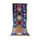 Moroccan blue Berber hallway rug hand-woven 250 x 80 cm