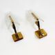 Pair of brass and glass wall lamps by Carl Fagerlund for Orrefors