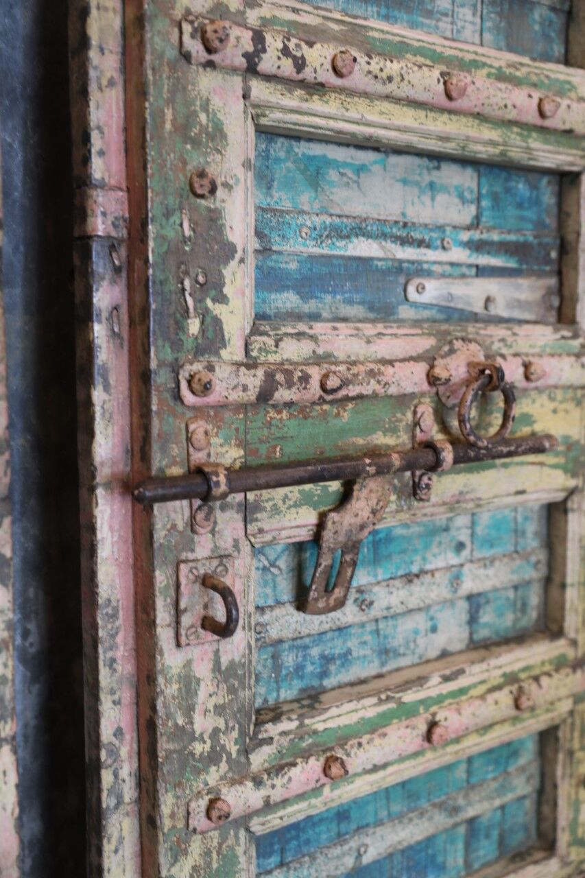 Indian door 2 leaves multicolor with closure