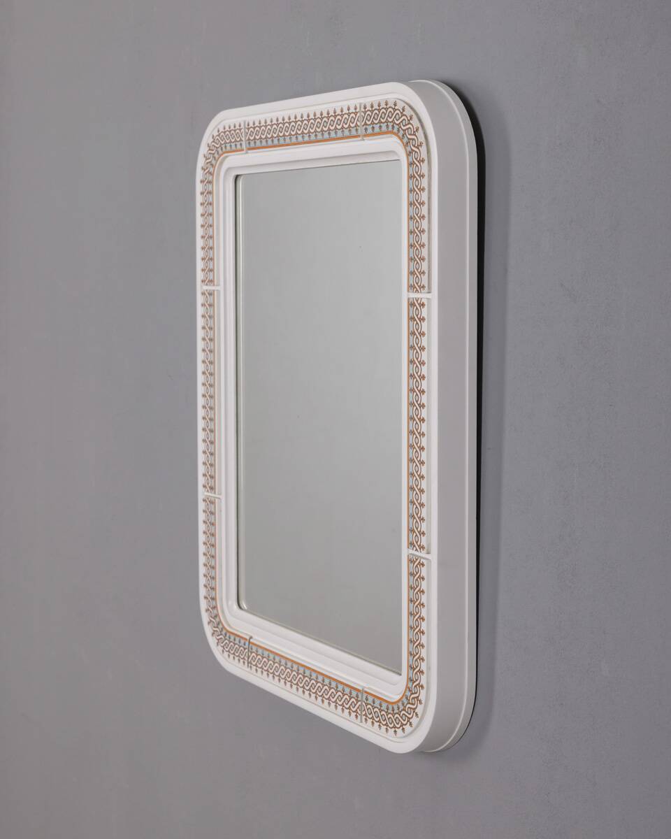 Vintage Plastic Wall Mirror with Carrara Matta, 1970s