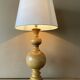 Large old turned wood lamp