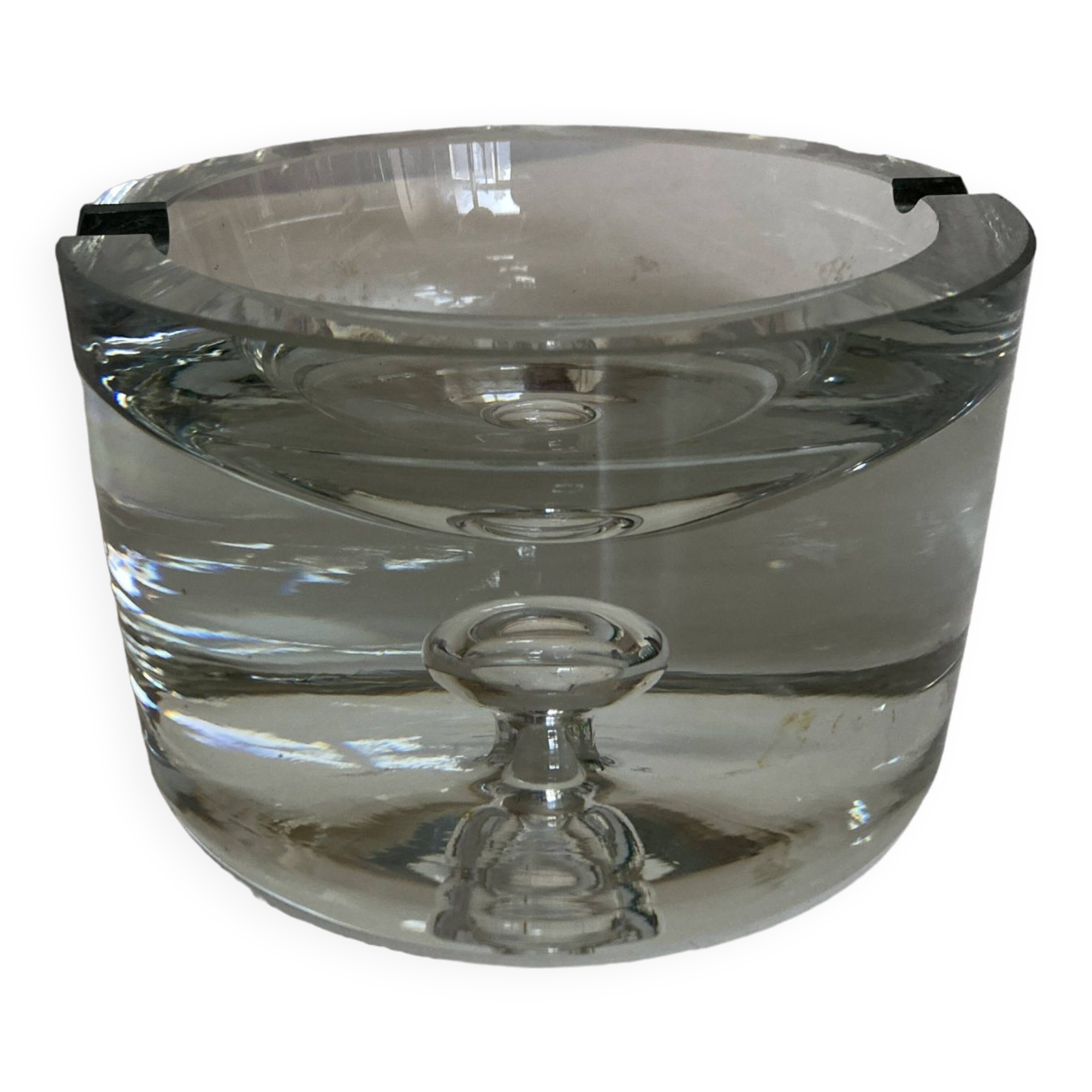 Scandinavian XXL ashtray Bubble in crystal Sweden mid century modern 1970