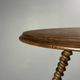 Midcentury wood turned barley twist side table with cork screw legs 1950s