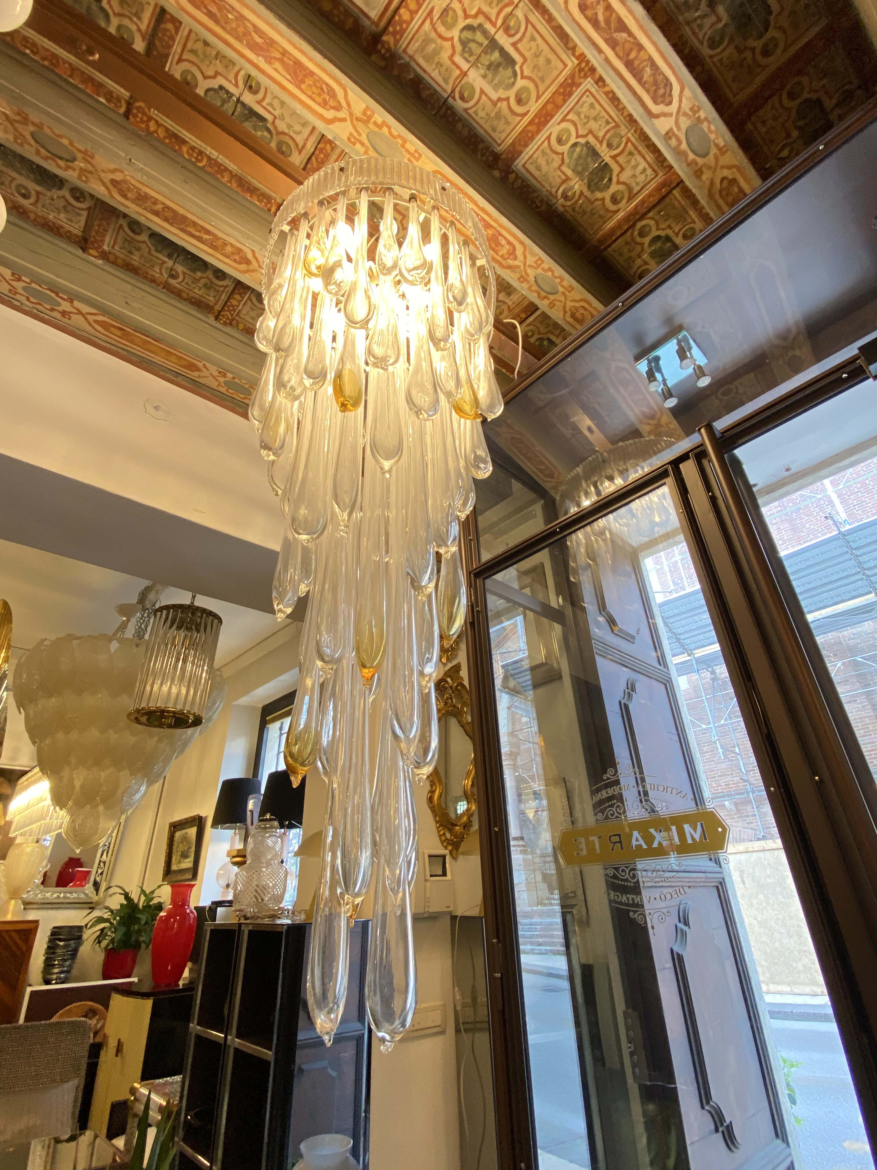 Venini Murano glass chandelier, Italy 1970s