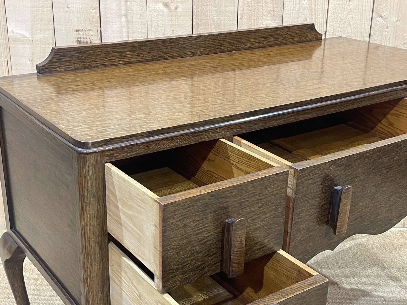English Chippendale oak desk from the 1930s