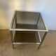 Square coffee table, chrome and smoked glass, 1970s
