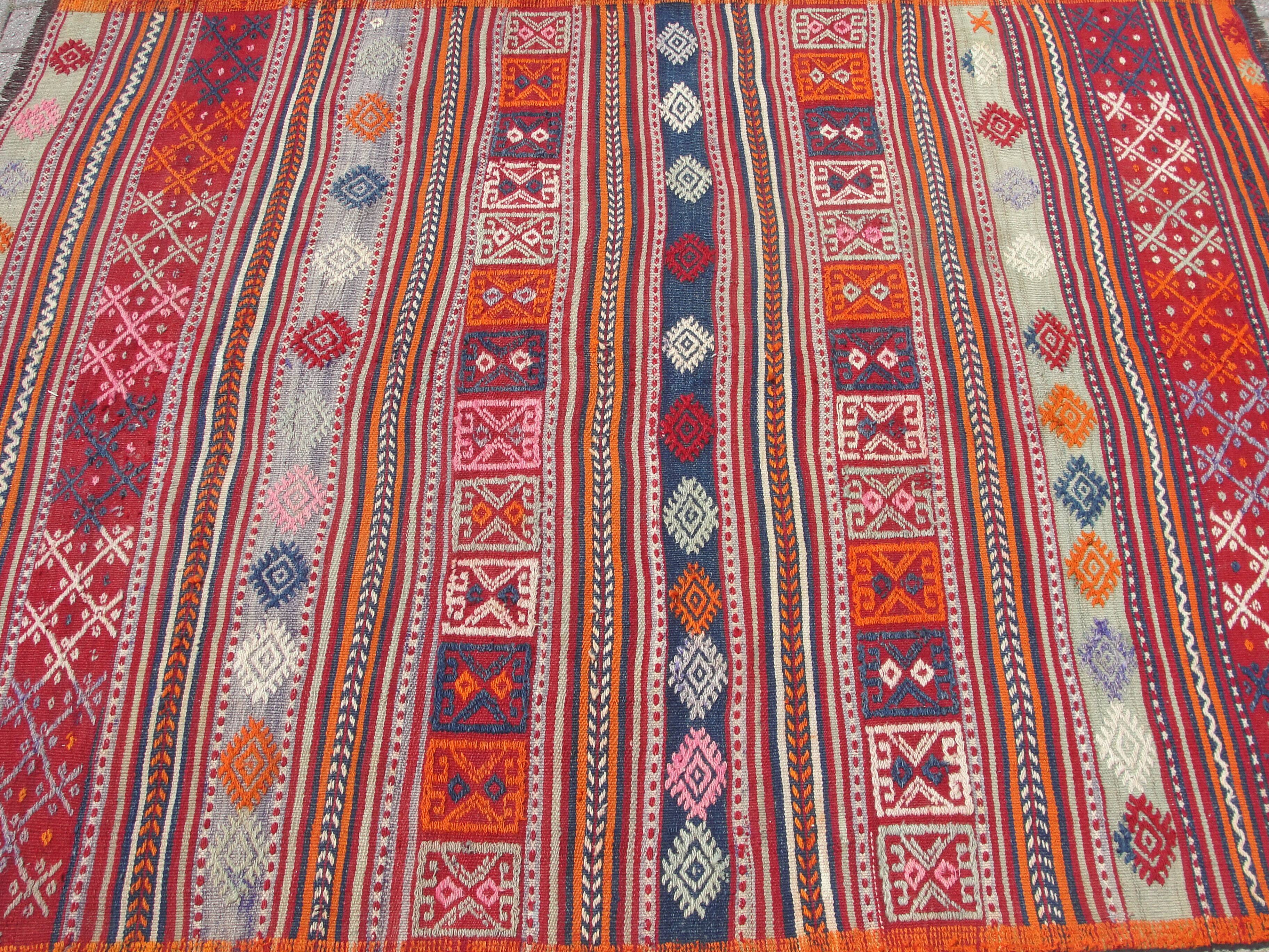 Turkish Kilim rug, vintage area rugs