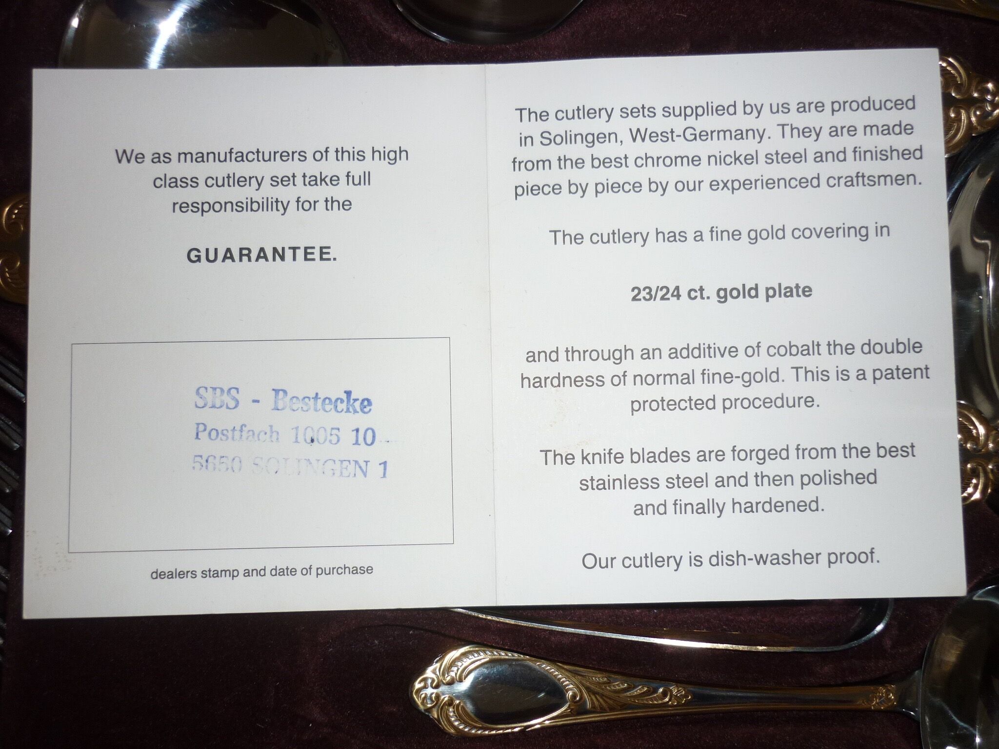 Besteke SBS Solingen housewives case in nickel chrome and gold gold