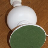 White wood lamp with rope shade