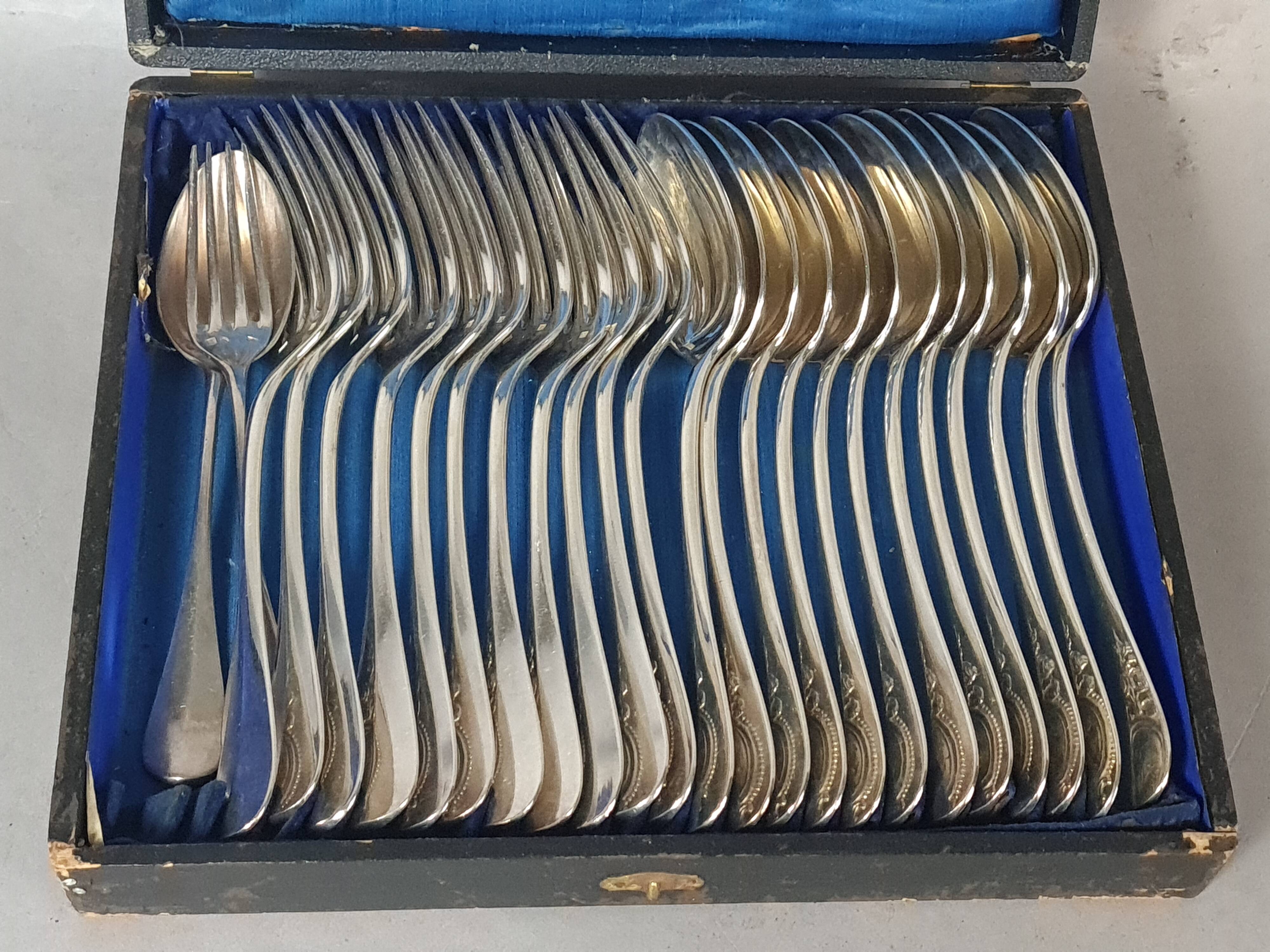 12 spoons & 11 forks Cailar Bayard (Christofle) silver-plated metal D178
