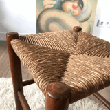 Straw and wood stool