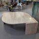 Table basse oeil travertin
