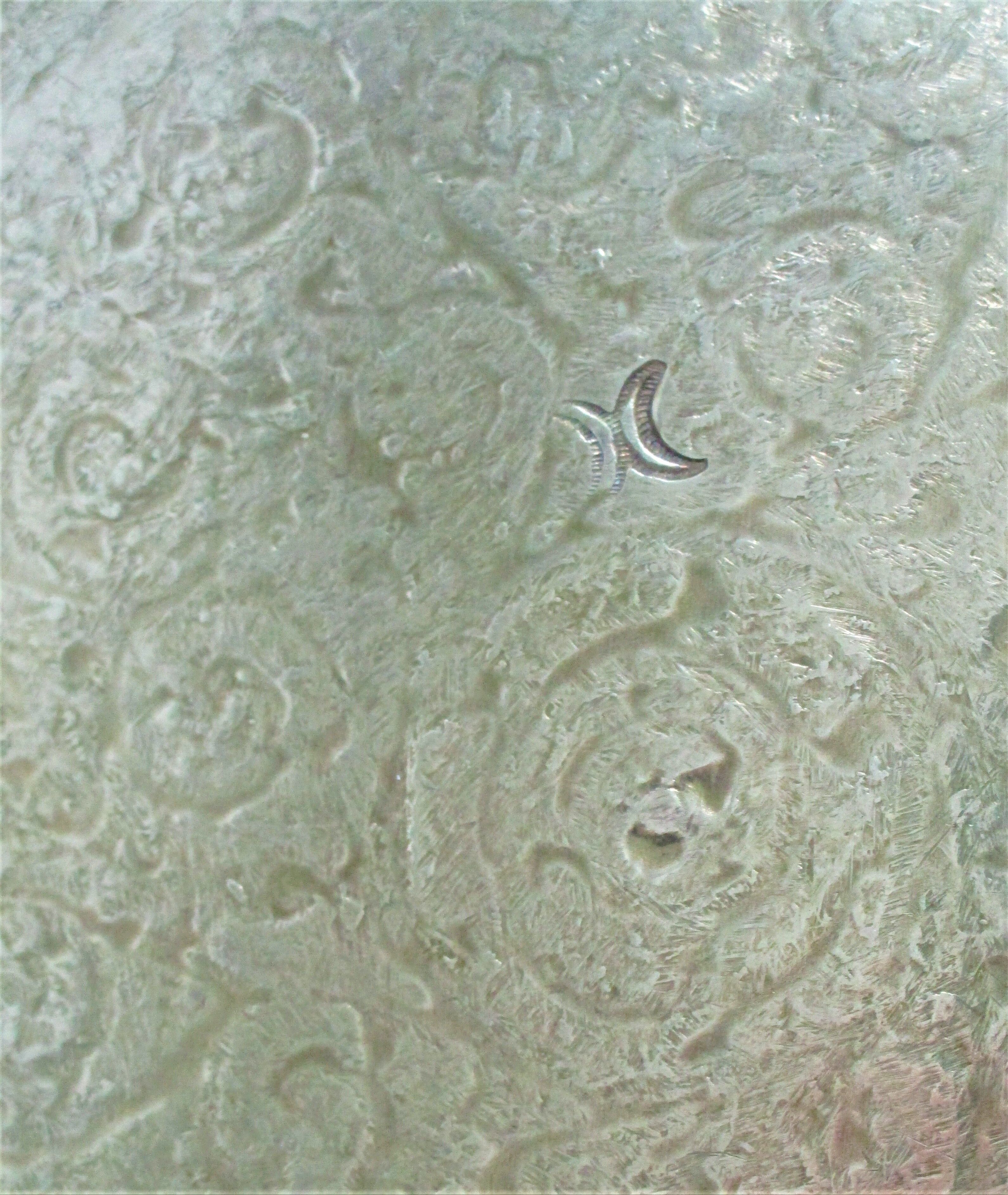 Moroccan patinated brass platter 70s