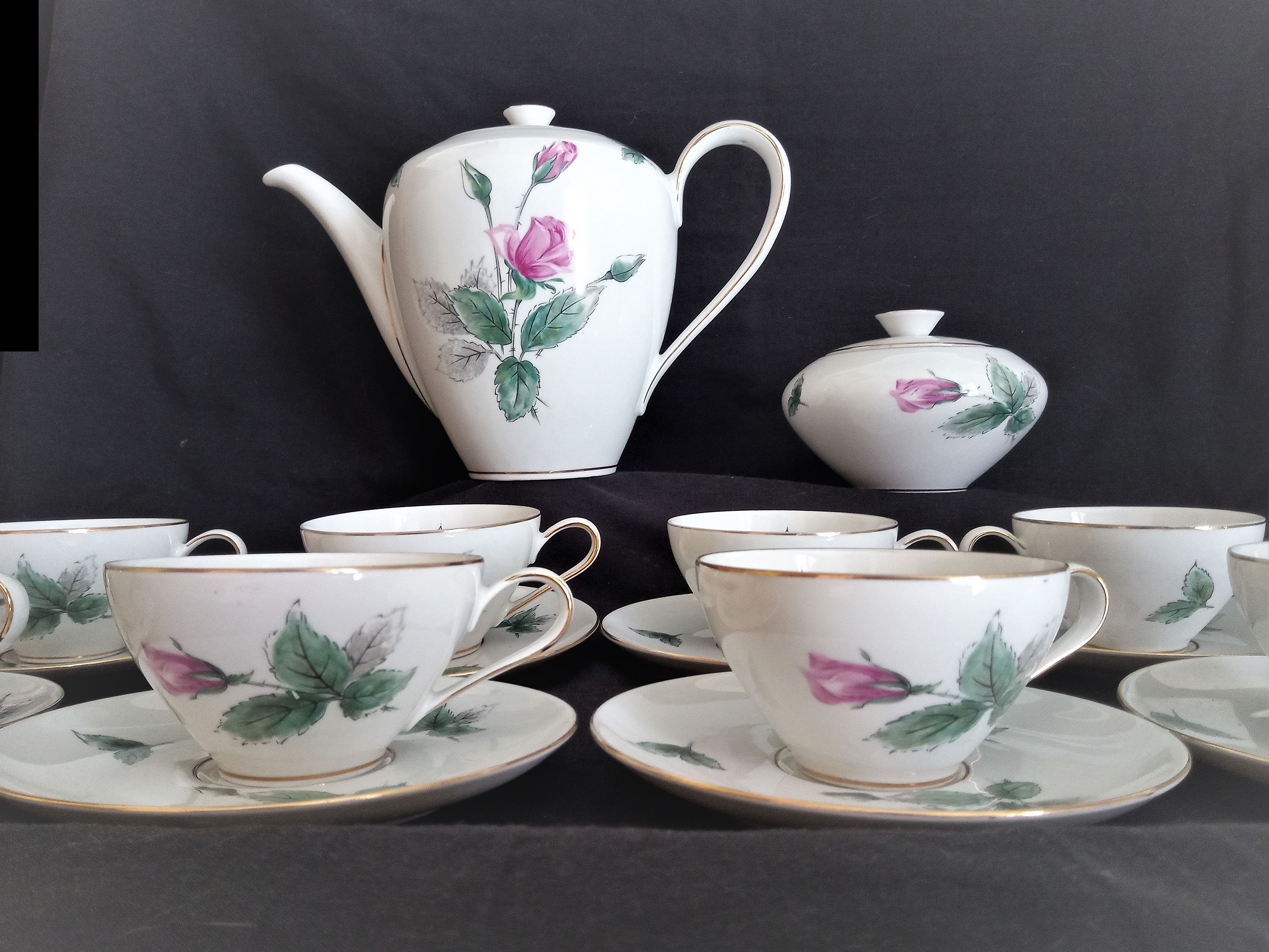 KPM Krister porcelain coffee service for 9 people, Germany