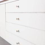 Vintage wooden sideboard with white fronts, 1960s