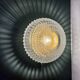 Vintage globe wall or ceiling light in molded diamond-point glass