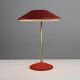Red Shrink-Lacquered Brass Table Lamp, Germany, 1950s
