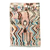 Moroccan Berber rug Boujaad ecru with colorful patterns 267x162cm