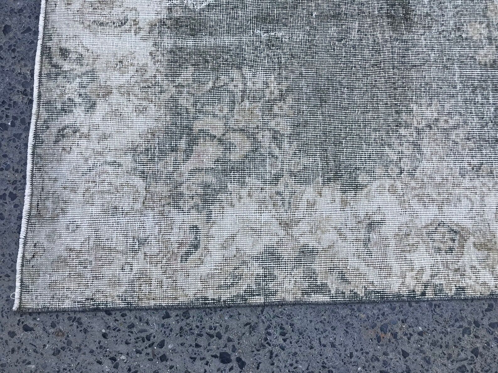 Beige Blue Green Faded oushak Rug
