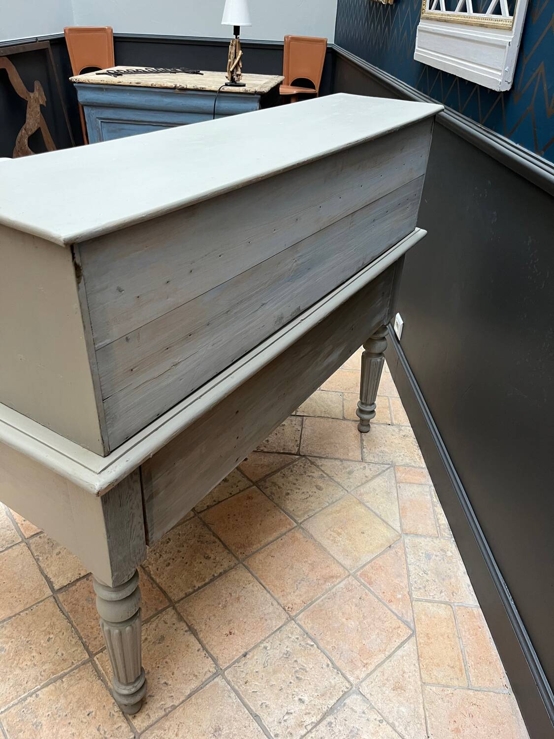 Office, patinated secretary