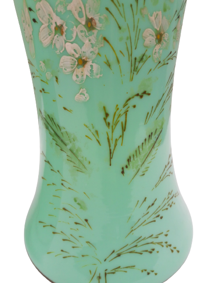 Pair of green opaline vases