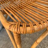 Chair and armchair in vintage rattan 1950