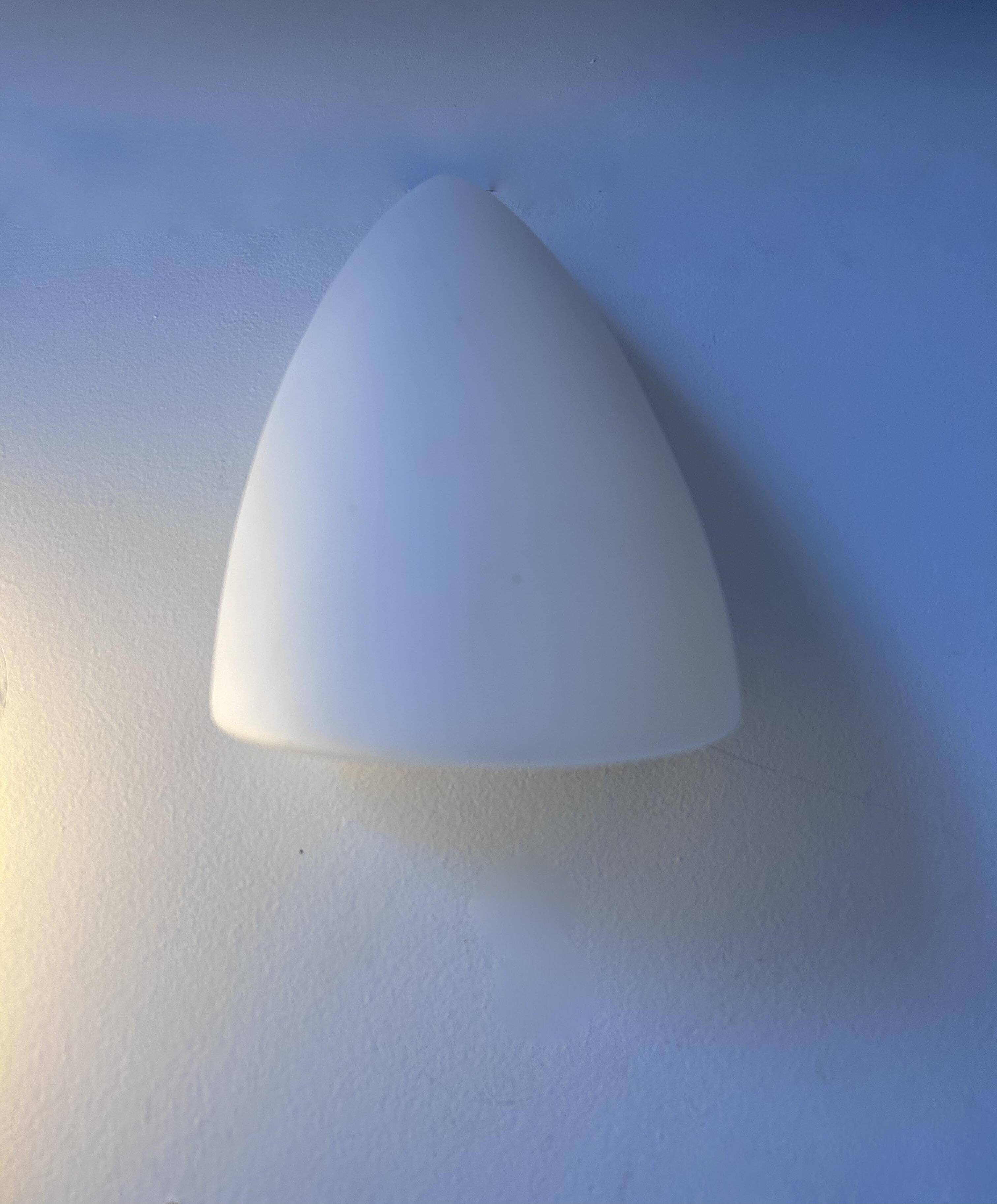 Pair of vintage white opaline wall lights, France 1970s