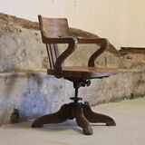 English American office armchair circa 1900 in oak