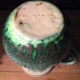 Ceramic pitcher Accolay cracked green