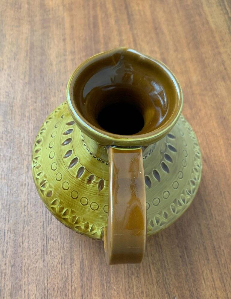 Italian pottery carafe from the mid-century by Aldo Londi for Bitossi, 1960s.