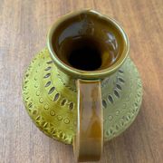 Italian pottery carafe from the mid-century by Aldo Londi for Bitossi, 1960s.