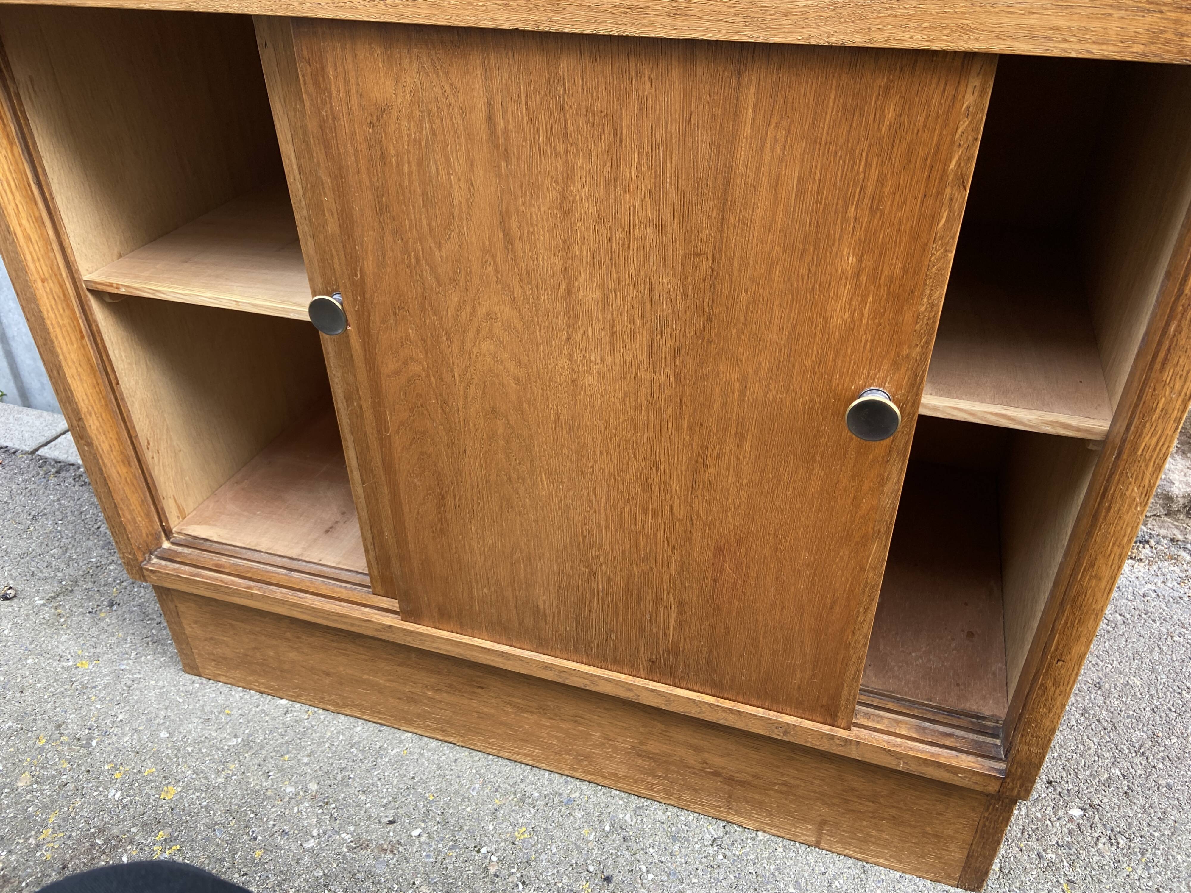 Oak Library 1960-70s French Design shop window industrial Art Deco