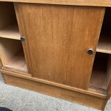 Oak Library 1960-70s French Design shop window industrial Art Deco