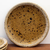 Set of 4 pyrite stoneware plates