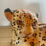 Tirelire léopard en porcelaine