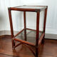 Rattan shelf and smoked glass 1970