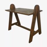 Mid-century solid wood compass side table