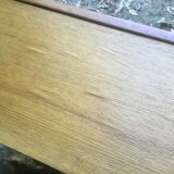 Wooden and rattan chest of drawers