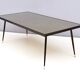 Rectangular Golden Brass and Black Varnished Metal Coffee Table by G.Urs