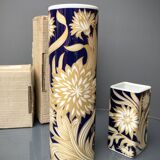 Set of 2 Royal Bavarian Echt Cobalt Porcelain Vases