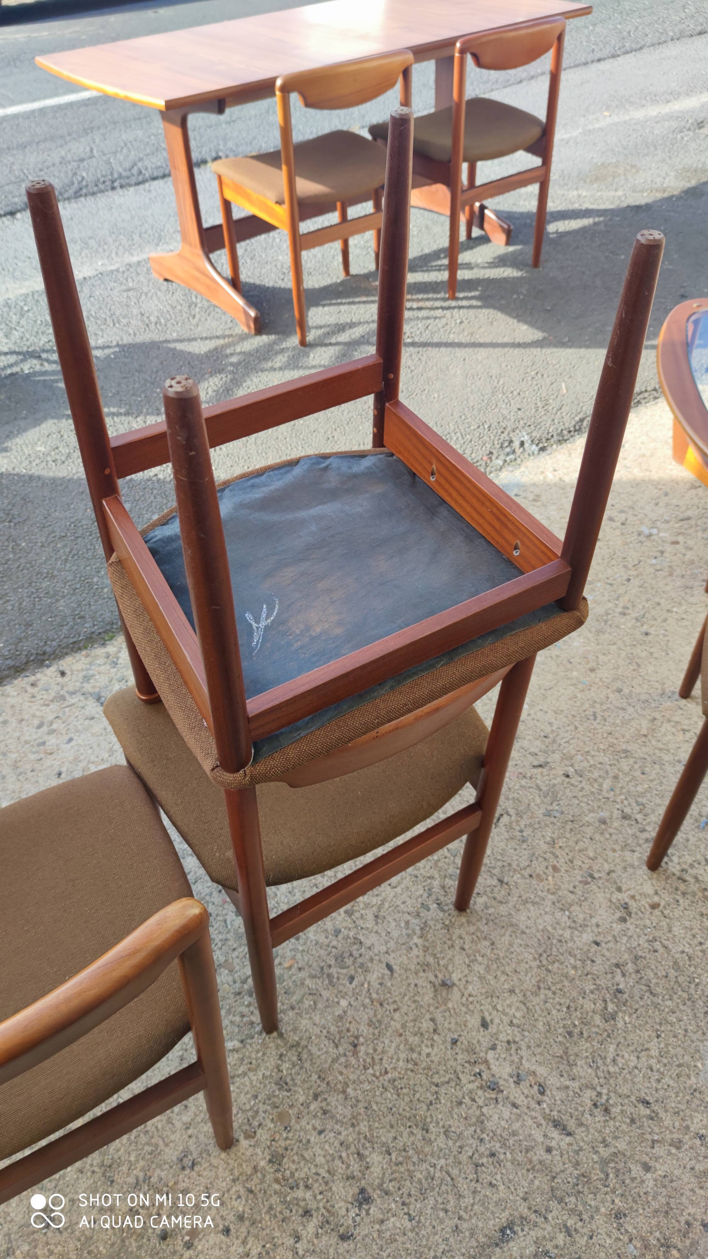 Set of 6 teak chairs circa 1960