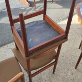 Series of 6 teak chairs around 1960