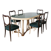 Salle à manger en racine de noyer, style Vittorio Dassi 1950/1960