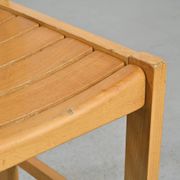 André Sornay, set of six beechwood chairs, France 1960